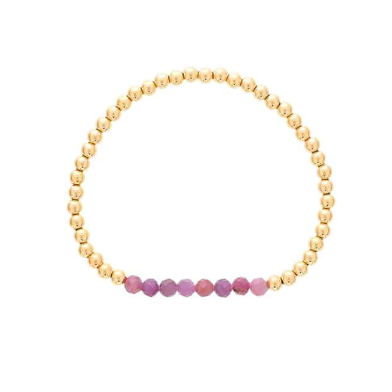 Affordable Ruby Stackable Bracelets in Sterling Silver and Gold Plated Sterling Silver