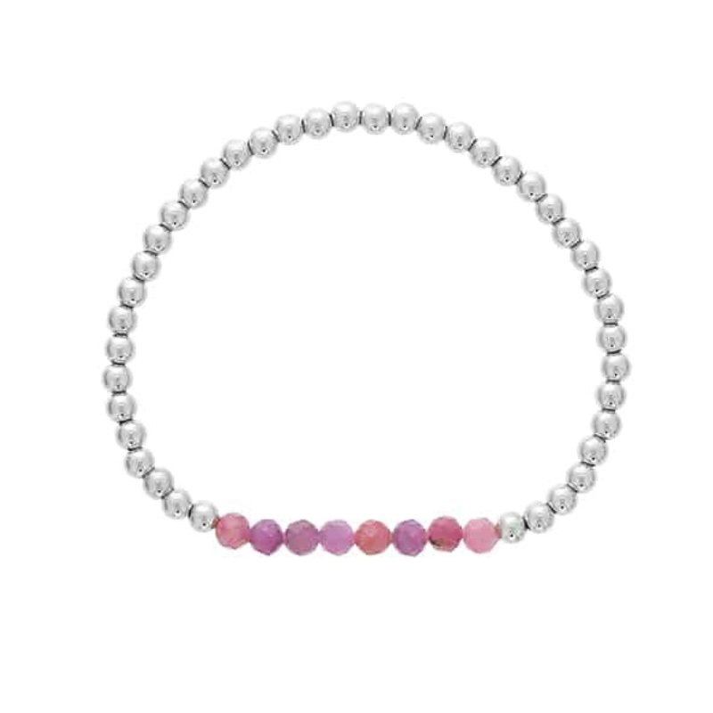Affordable Stackable Ruby Bracelet in Sterling Silver or Gold Plated Sterling Silver