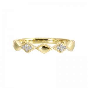 14Kt Yellow Gold Diamond 1/20Ctw Stackable Ring