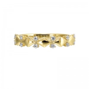 14Kt Yellow Gold Diamond 1/7Ctw Stackable Ring