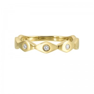14Kt Yellow Gold Diamond 1/20Ctw Stackable Ring