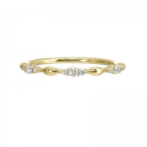14Kt Yellow Gold Diamond 1/8Ctw Stackable Ring
