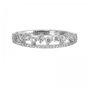 14Kt White Gold Diamond 3/8Ctw Stackable Ring