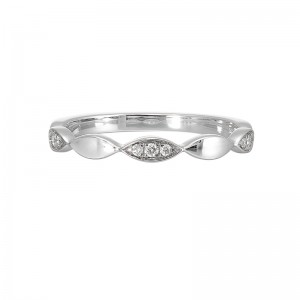 14Kt White Gold Diamond 1/15Ctw Stackable Ring