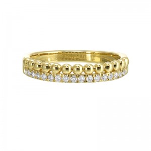 14Kt Yellow Gold Diamond 1/5Ctw Stackable Ring