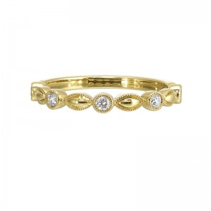 14Kt Yellow Gold Diamond 1/7Ctw Stackable Ring