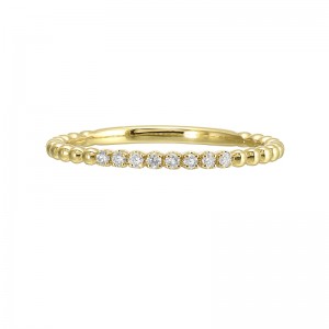 14Kt Yellow Gold Diamond 1/20Ctw Stackable Ring