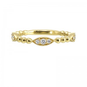 14Kt Yellow Gold Diamond 1/7Ctw Stackable Ring