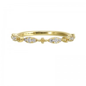 14Kt Yellow Gold Diamond 1/7Ctw Stackable Ring