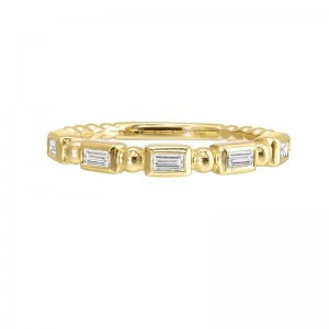 14Kt Yellow Gold Diamond 1/5Ctw Stackable Ring