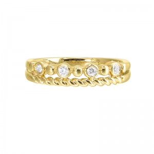 14Kt Yellow Gold Diamond 1/10Ctw Stackable Ring