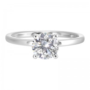 14K White Gold Solitaire Ring