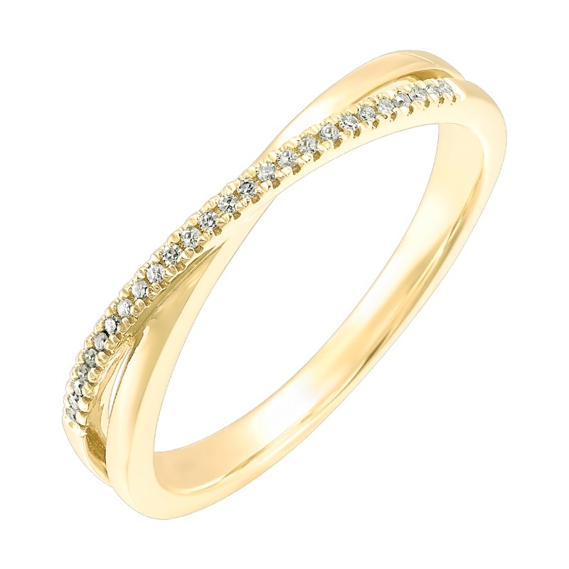 14Kt Yellow Gold Diamond 1/20Ctw Stackable Ring