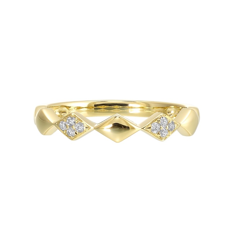 14Kt Yellow Gold Diamond 1/20Ctw Stackable Ring