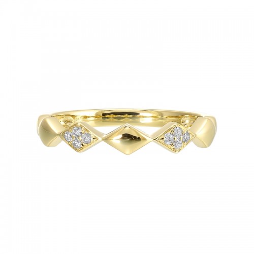 14Kt Yellow Gold Diamond 1/20Ctw Stackable Ring