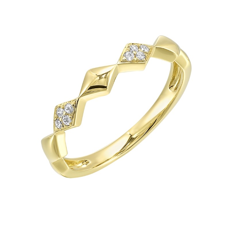14Kt Yellow Gold Diamond 1/20Ctw Stackable Ring