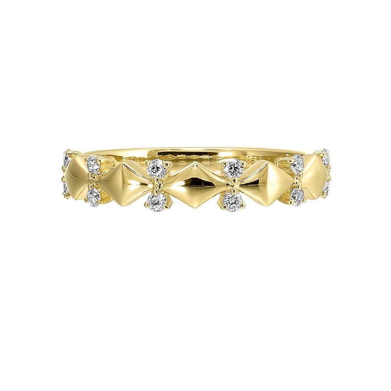 14Kt Yellow Gold Diamond 1/7Ctw Stackable Ring