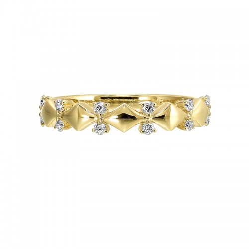14Kt Yellow Gold Diamond 1/7Ctw Stackable Ring