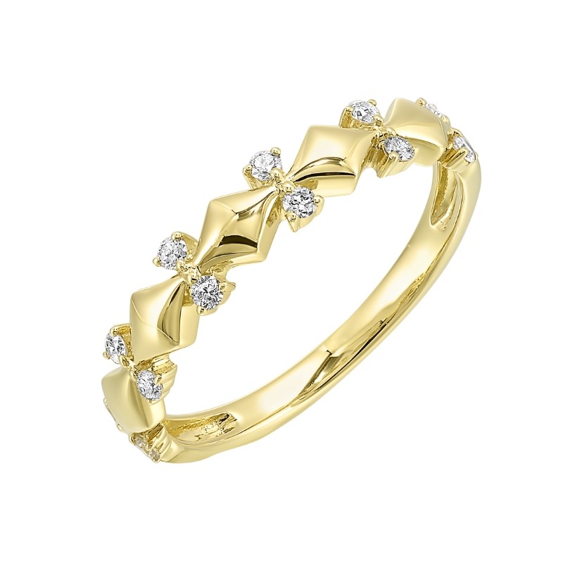 14Kt Yellow Gold Diamond 1/7Ctw Stackable Ring