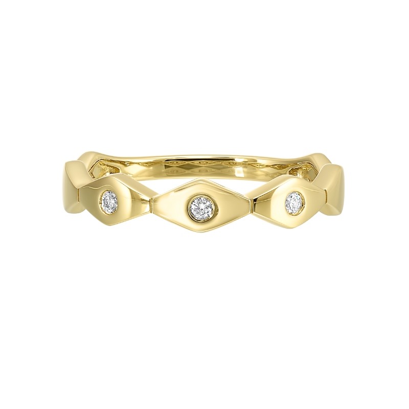 14Kt Yellow Gold Diamond 1/20Ctw Stackable Ring