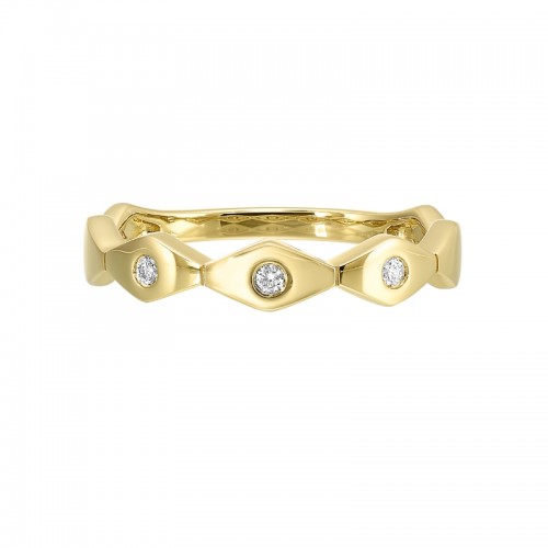 14Kt Yellow Gold Diamond 1/20Ctw Stackable Ring