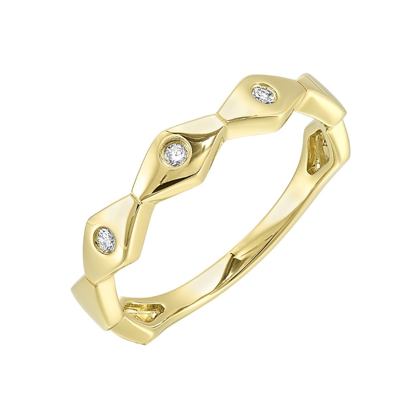 14Kt Yellow Gold Diamond 1/20Ctw Stackable Ring
