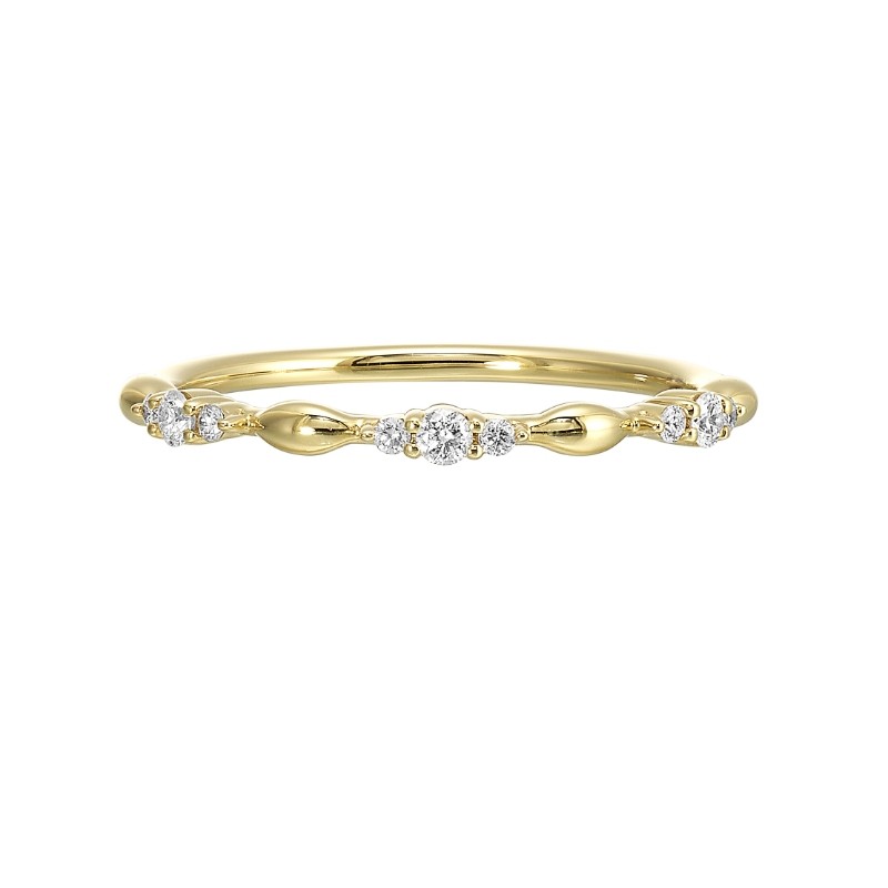 14Kt Yellow Gold Diamond 1/8Ctw Stackable Ring
