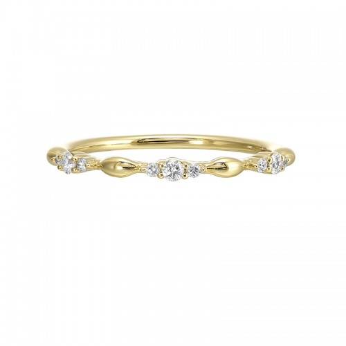 14Kt Yellow Gold Diamond 1/8Ctw Stackable Ring
