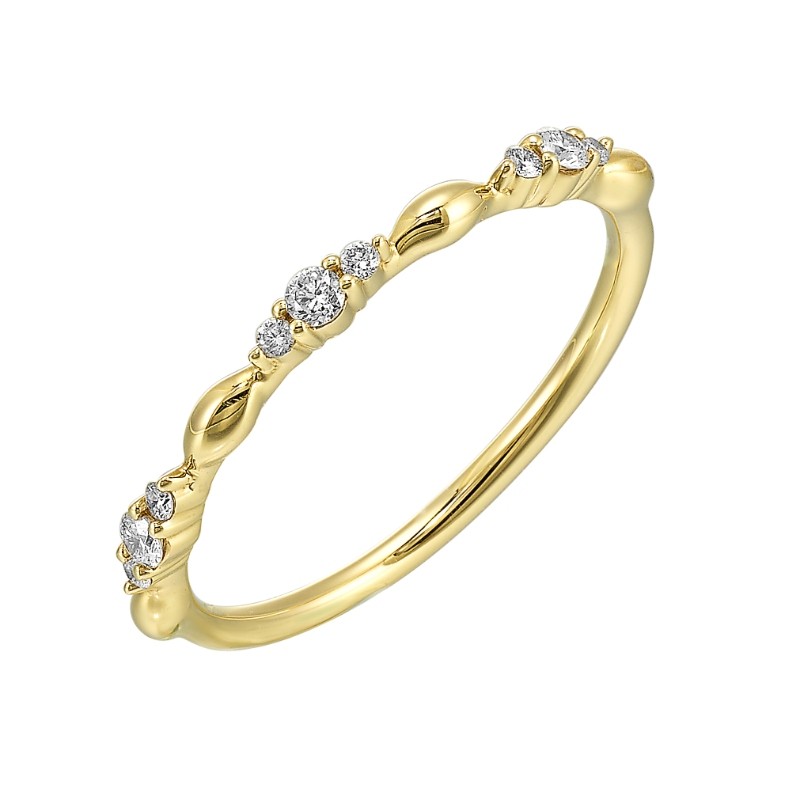 14Kt Yellow Gold Diamond 1/8Ctw Stackable Ring