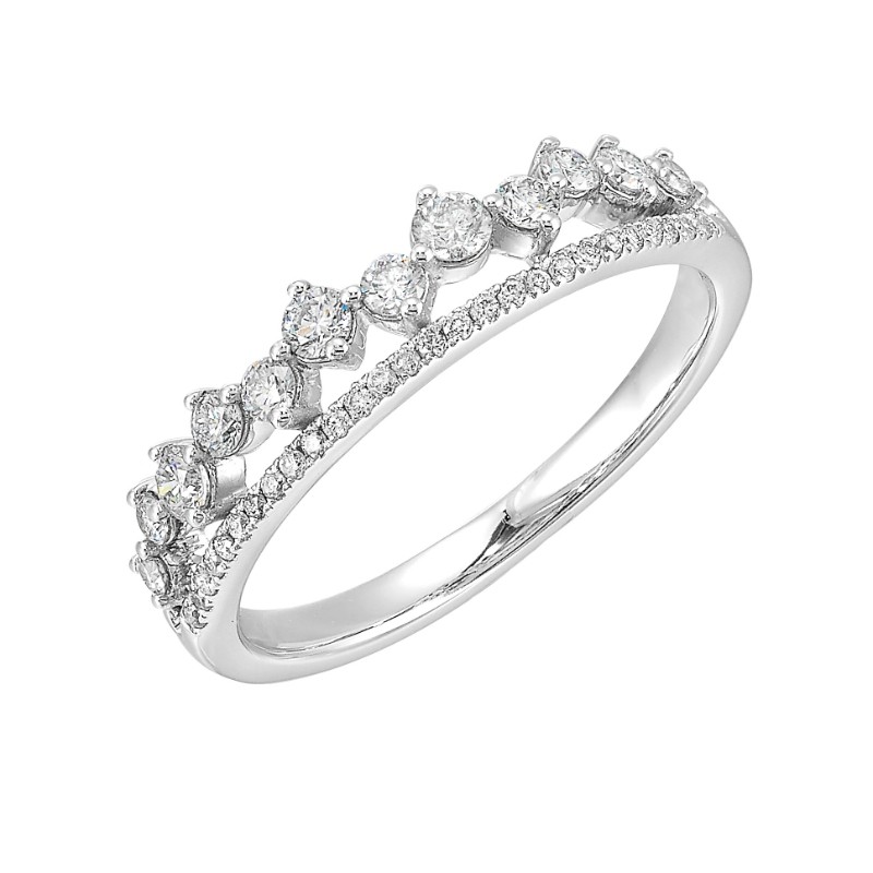 14Kt White Gold Diamond 3/8Ctw Stackable Ring