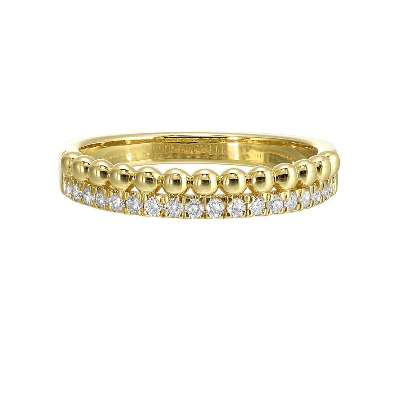 14Kt Yellow Gold Diamond 1/5Ctw Stackable Ring