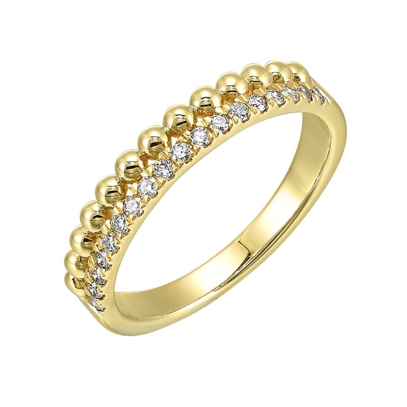 14Kt Yellow Gold Diamond 1/5Ctw Stackable Ring
