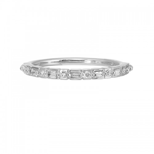 14Kt White Gold Diamond 1/5Ctw Stackable Ring