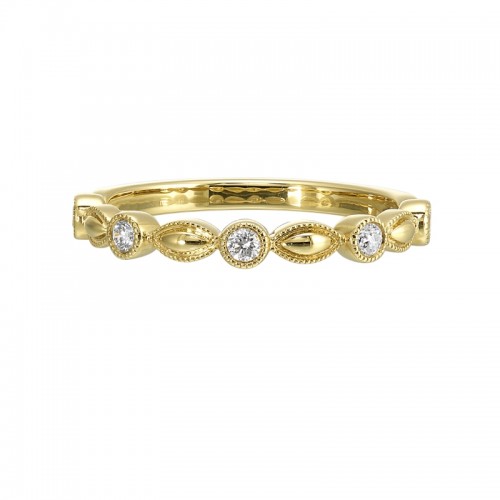14Kt Yellow Gold Diamond 1/7Ctw Stackable Ring