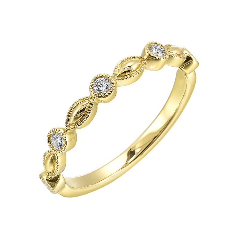 14Kt Yellow Gold Diamond 1/7Ctw Stackable Ring