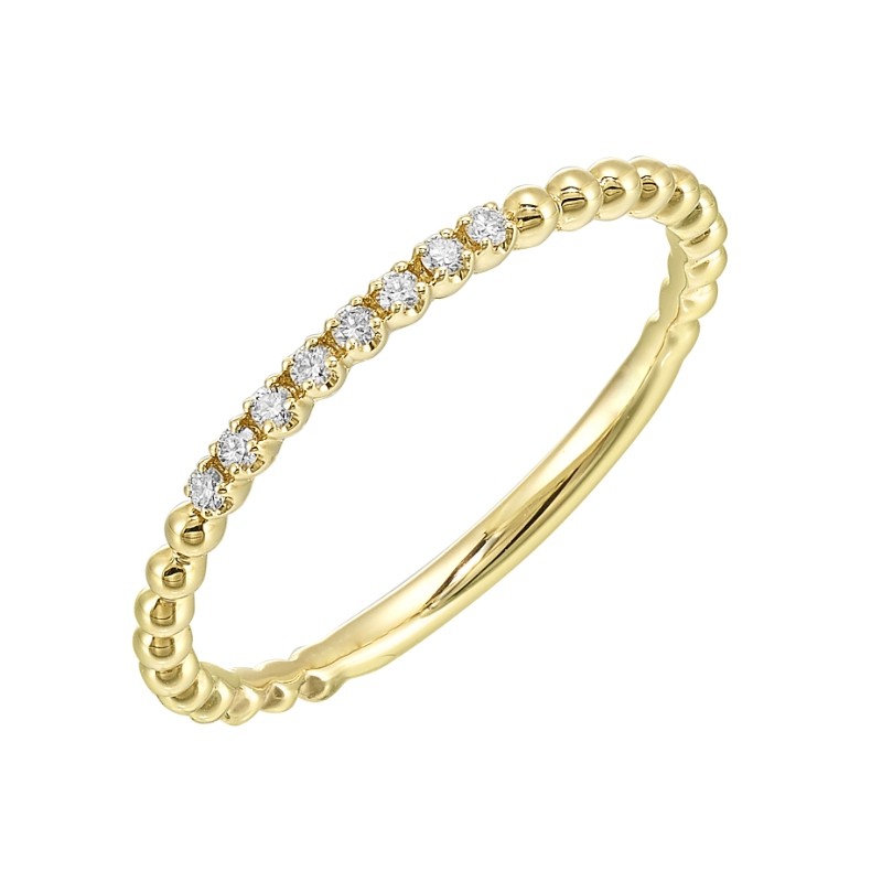 14Kt Yellow Gold Diamond 1/20Ctw Stackable Ring