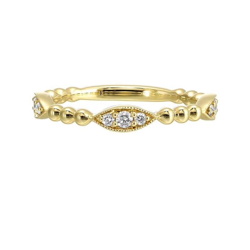 14Kt Yellow Gold Diamond 1/7Ctw Stackable Ring