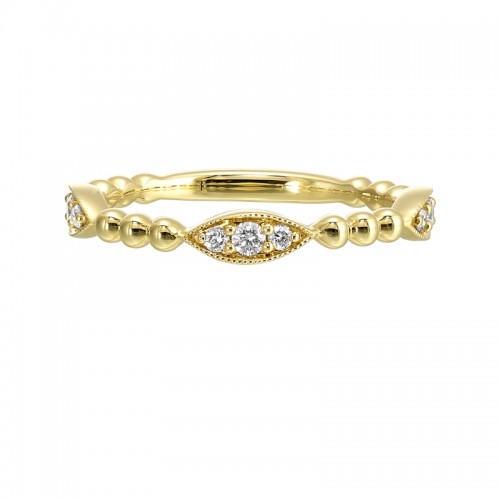 14Kt Yellow Gold Diamond 1/7Ctw Stackable Ring