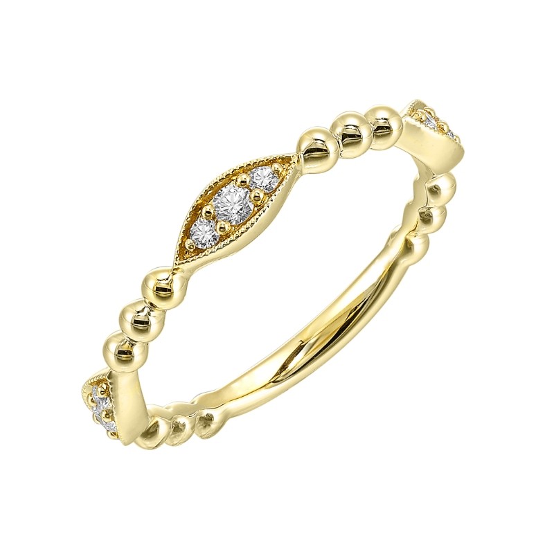 14Kt Yellow Gold Diamond 1/7Ctw Stackable Ring