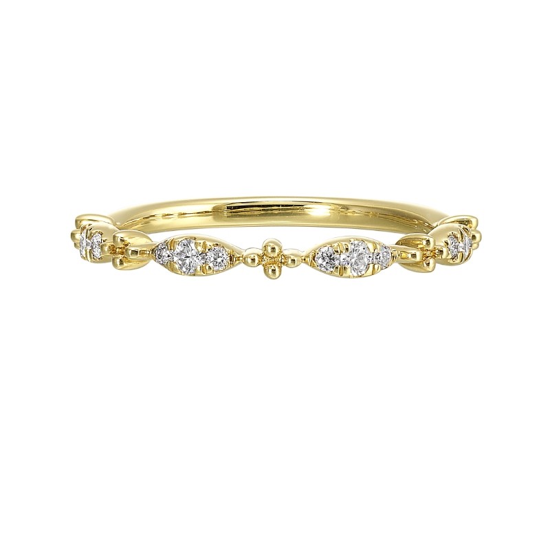 14Kt Yellow Gold Diamond 1/7Ctw Stackable Ring