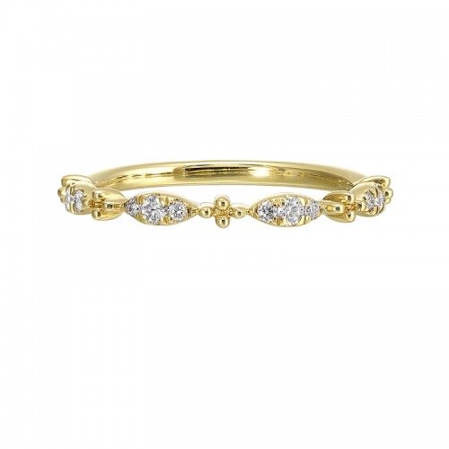 14Kt Yellow Gold Diamond 1/7Ctw Stackable Ring
