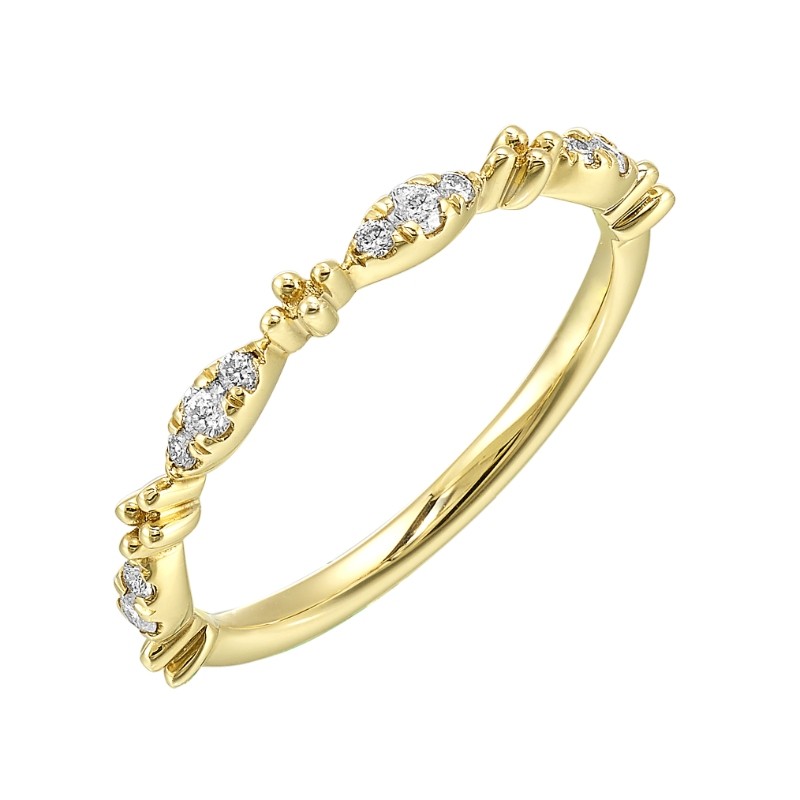 14Kt Yellow Gold Diamond 1/7Ctw Stackable Ring