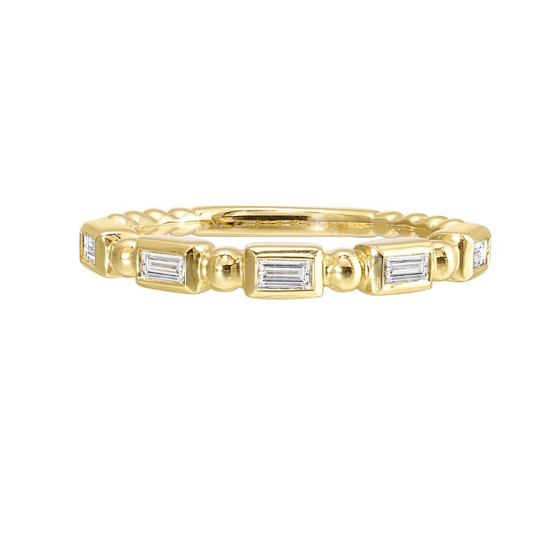 14Kt Yellow Gold Diamond 1/5Ctw Stackable Ring
