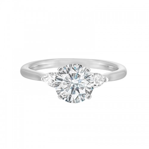 14Kt White Gold Semi Mount 1/3Ctw For 1Ctw Round Center