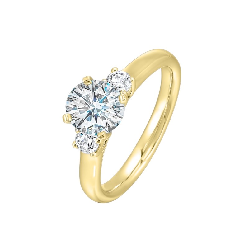 14Kt White & Yellow Gold Semi Mount 1/4Ctw For 1Ctw Round Center