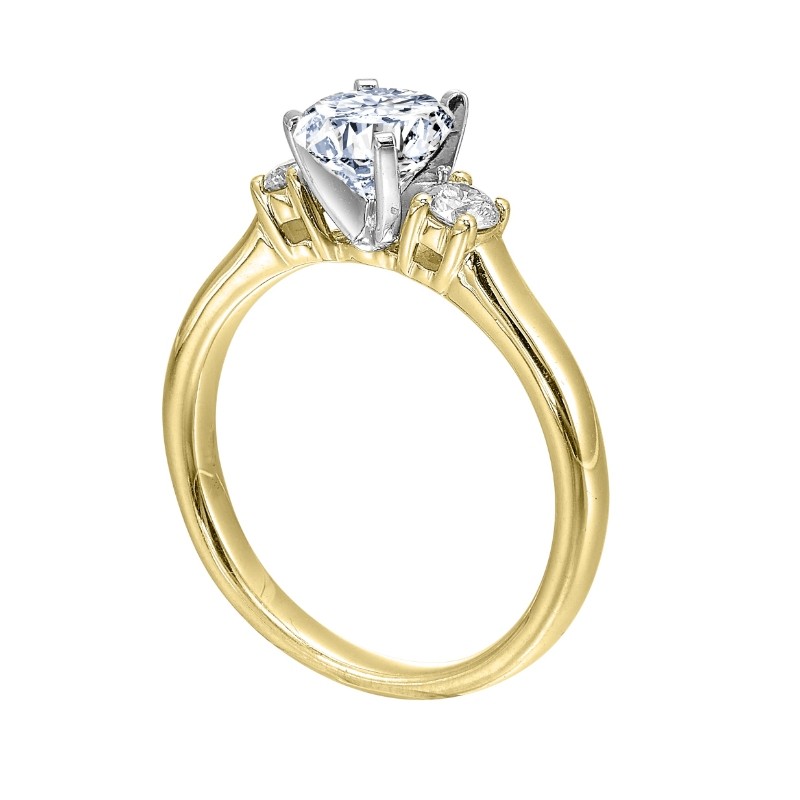 14Kt White & Yellow Gold Semi Mount 1/4Ctw For 1Ctw Round Center