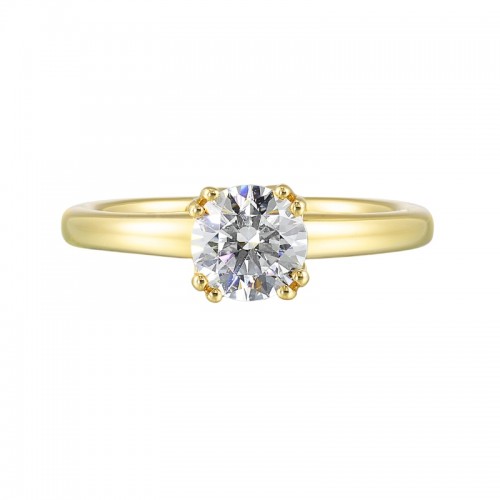 14Kt Yellow Gold Semi Mount For 1Ctw Round Center