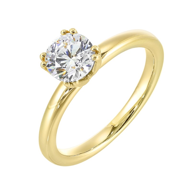 14Kt Yellow Gold Semi Mount For 1Ctw Round Center