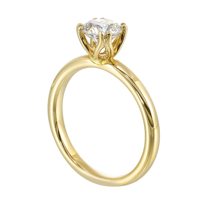 14Kt Yellow Gold Semi Mount For 1Ctw Round Center