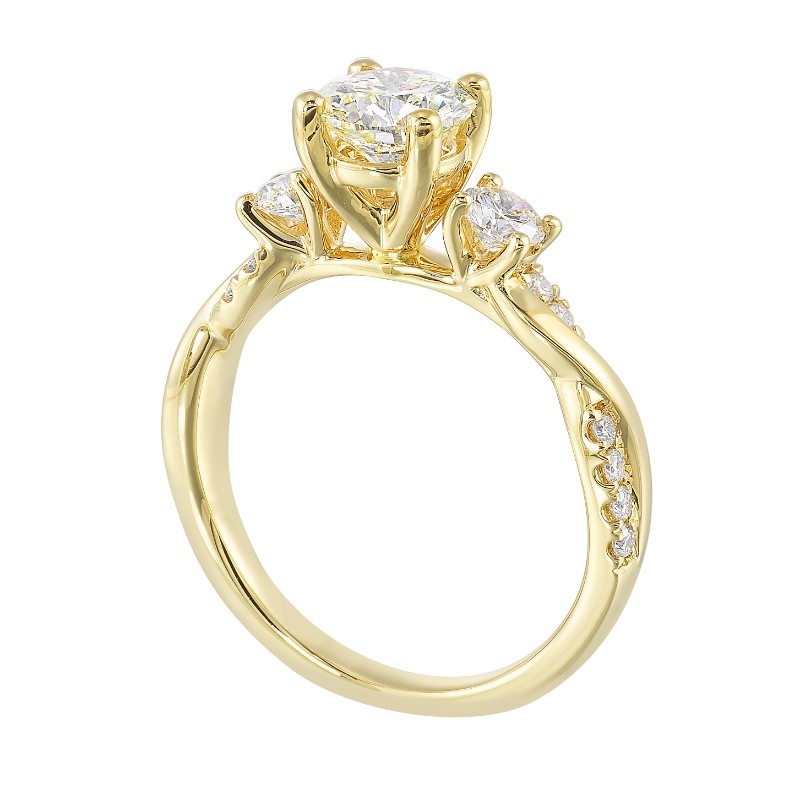 14Kt Yellow Gold Semi Mount 5/8Ctw For 2Ctw Round Center